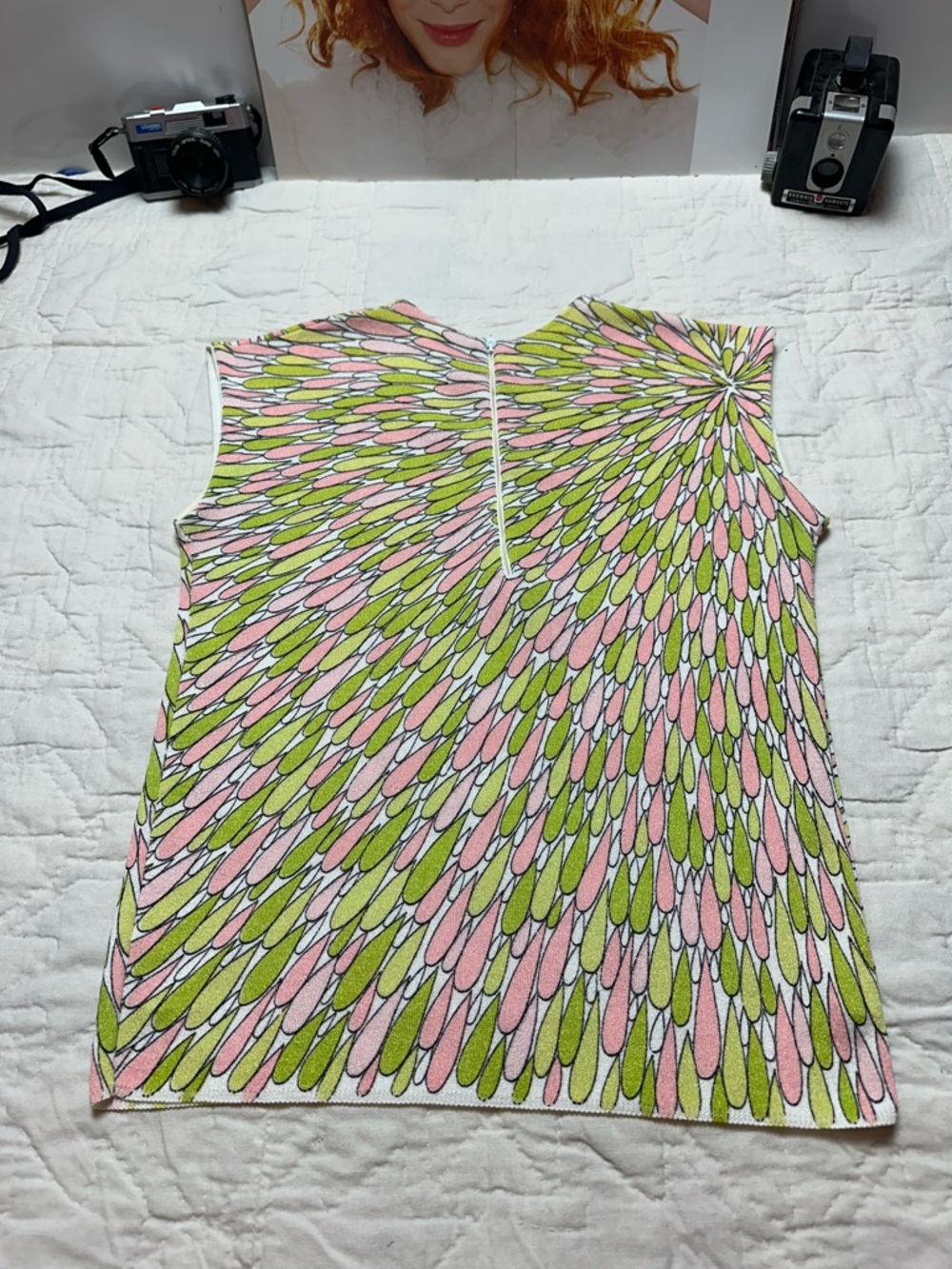 Vintage 60s Mod Petal Print Tank | ILGWU Union Made · Retro Floral Top - Picture 10 of 11